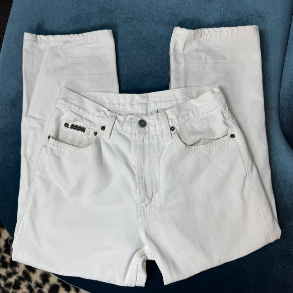 Vintage 90s Calvin Klein White High Rise Mom Jeans Made in Canada 30